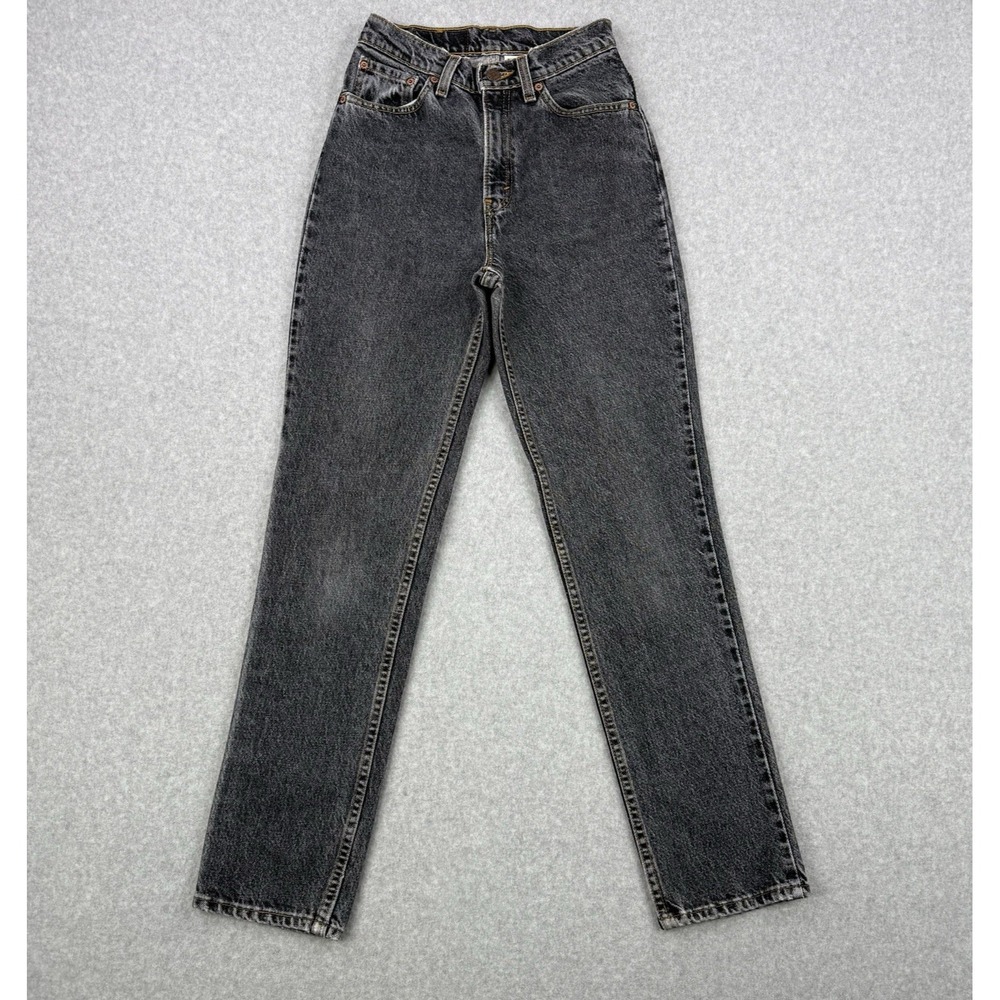Vintage Levis Jeans Womens 5 M Black High Rise Mom Tapered Denim Made In USA
